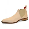Shop Emilio Franco Leonardo Patent Leather Boots Beige