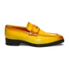 Discount Emilio Franco Mario Leather/Embossed Croc Print Shoes Yellow/Mustard