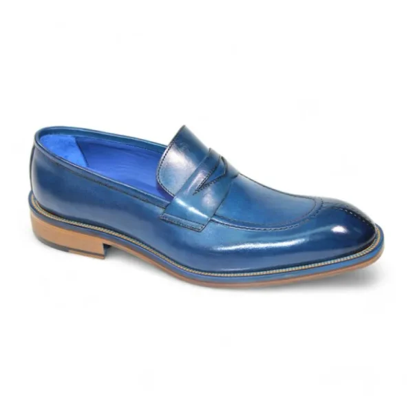 Discount Emilio Franco Mirko Calfskin Loafers Blue