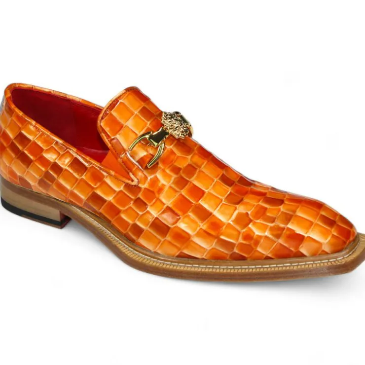 Discount Emilio Franco Narciso Patent Croco Print Loafers Orange Combo OrangeCombo