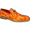 Discount Emilio Franco Narciso Patent Croco Print Loafers Orange Combo OrangeCombo