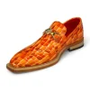 Discount Emilio Franco Narciso Patent Croco Print Loafers Orange Combo OrangeCombo