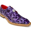 Store Emilio Franco Santo Patent Croco Print Shoes Purple Combo PurpleCombo