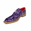 Store Emilio Franco Santo Patent Croco Print Shoes Purple Combo PurpleCombo