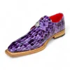 Store Emilio Franco Santo Patent Croco Print Shoes Purple Combo PurpleCombo