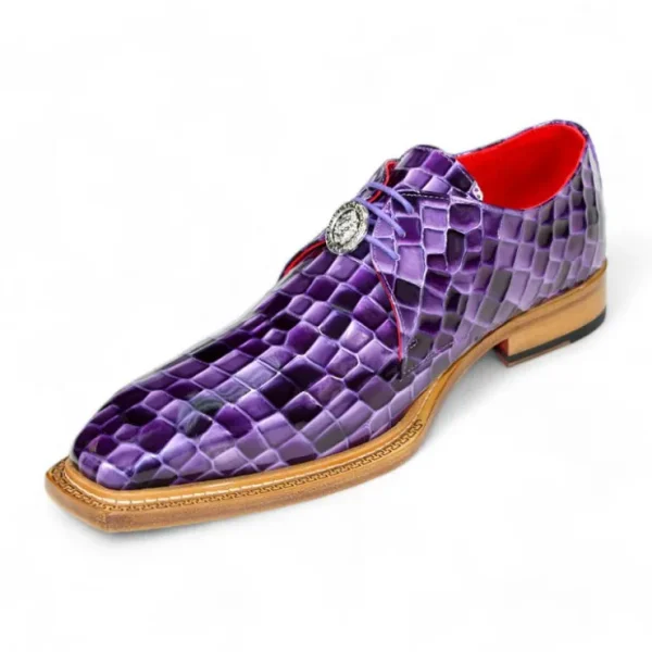 Store Emilio Franco Santo Patent Croco Print Shoes Purple Combo PurpleCombo