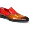 New Emilio Franco Vittorio Leather Shoes Cognac/Red