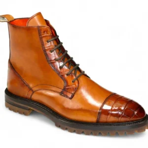 Online Fennix Bastian Genuine Alligator/ Leather Boots Gold