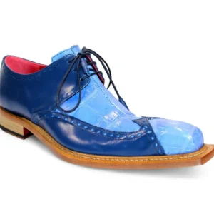 Hot Fennix Harry Genuine Alligator/Leather Shoes Light Blue/Navy