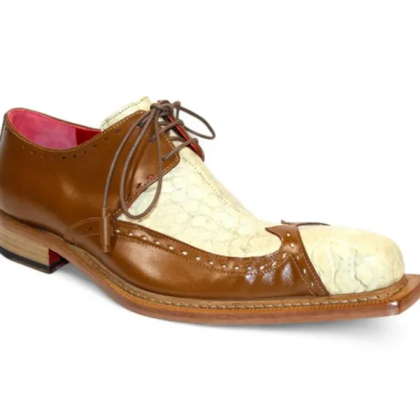 fennix_harry_genuine_alli_0-2.webp Store Fennix Harry Genuine Alligator/Leather Shoes Beige/Brandy