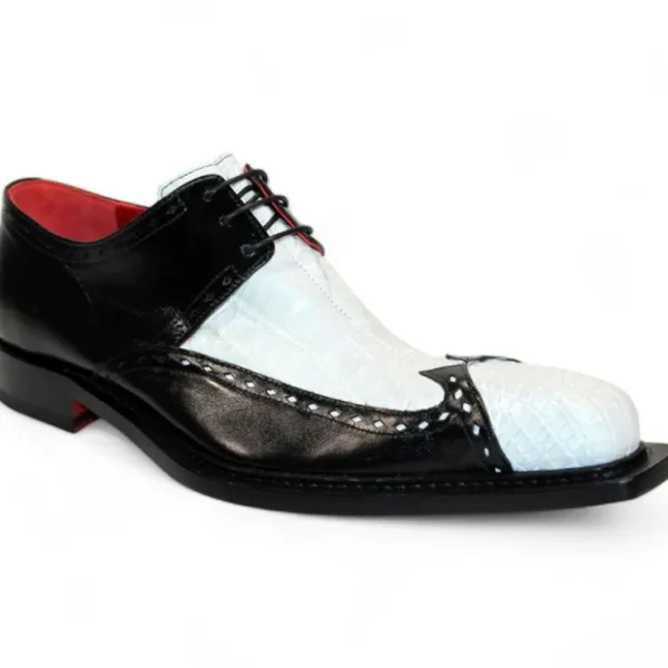 Discount Fennix Harry Genuine Alligator/Leather Shoes White/Black