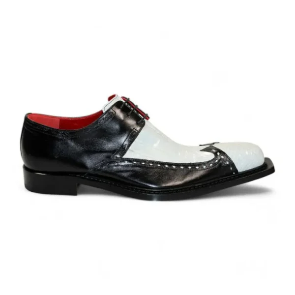 Discount Fennix Harry Genuine Alligator/Leather Shoes White/Black