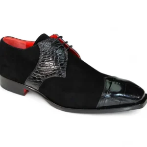 Cheap Fennix Landon Alligator & Suede Shoes Black