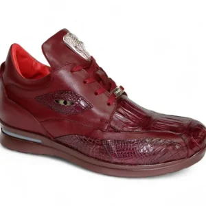 Fashion Fennix Mason Genuine Alligator/Leather Sneakers Burgundy