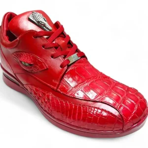 Best Sale Fennix Mason Genuine Alligator/Leather Sneakers Red