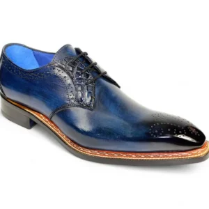 Flash Sale Fennix Tyler Calf and Alligator Lace-up Shoes Navy