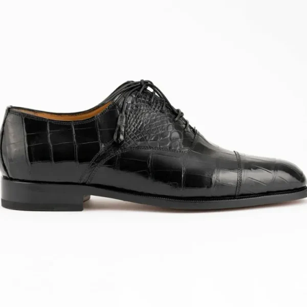 Best Ferrini 4234 Alligator Cap Toe Shoes Black