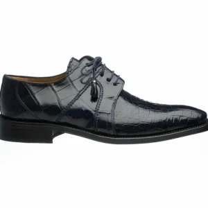 Fashion Ferrini 205 Belly Alligator Plain Toe Shoes Navy