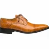 Fashion Ferrini 216 Belly Alligator Cap Toe Shoes Cognac