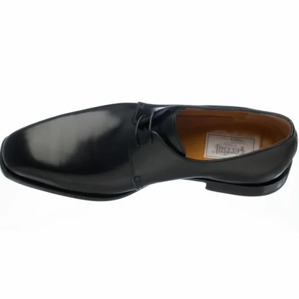 Outlet Ferrini 3786 French Calfskin Plain Toe Shoes Black