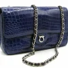 Hot Zelli Gracen Charlotte Nile Crocodile Women's Handbag (30-660-BLU) Blue