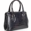 Sale Zelli Gracen Juliette Nile Crocodile Women's Handbag (30-657-BLK) Black