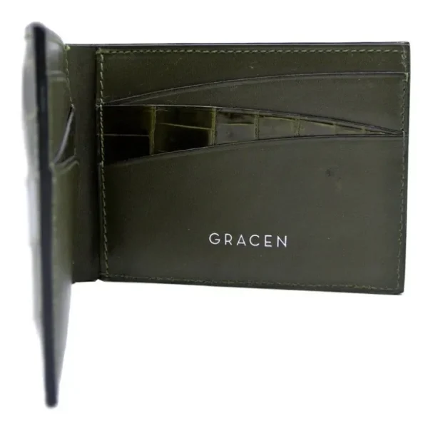 gracen_nile_crocodile_bif_2-2.webp Best Sale Zelli Gracen Nile Crocodile Bi-Fold Wallet Green