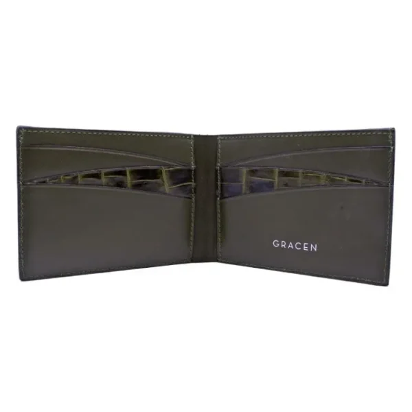 gracen_nile_crocodile_bif_4-2.webp Best Sale Zelli Gracen Nile Crocodile Bi-Fold Wallet Green