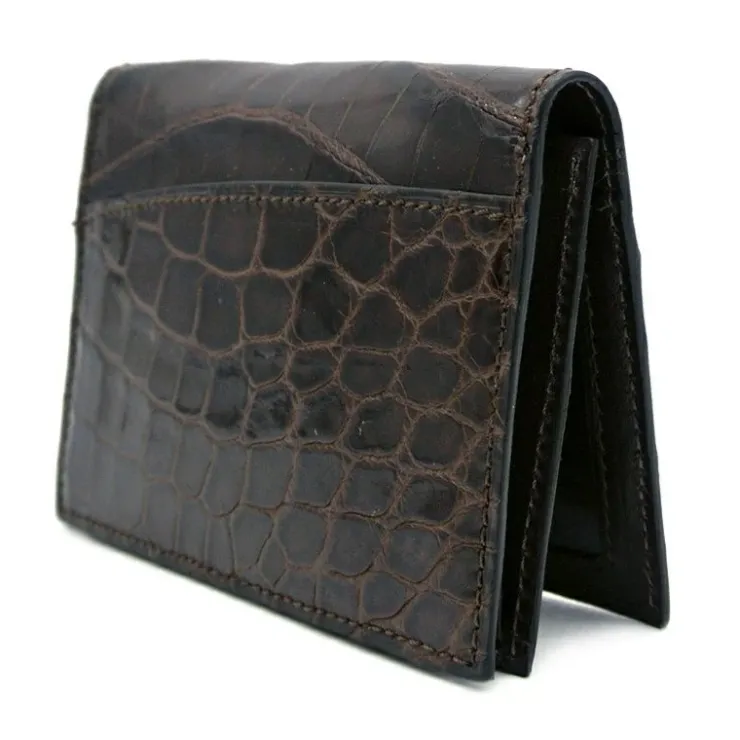 Online Zelli Gracen Nile Crocodile Card Case Brown