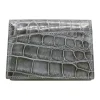 Outlet Zelli Gracen Nile Crocodile Card Case Gray