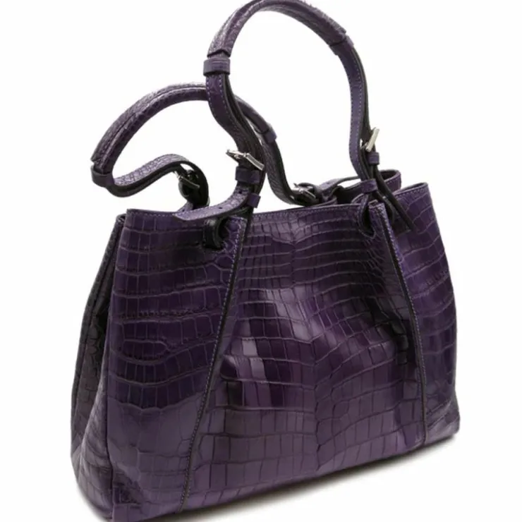 Sale Zelli Gracen Victoria Nile Crocodile Women's Handbag (30-650-VIO) Violet