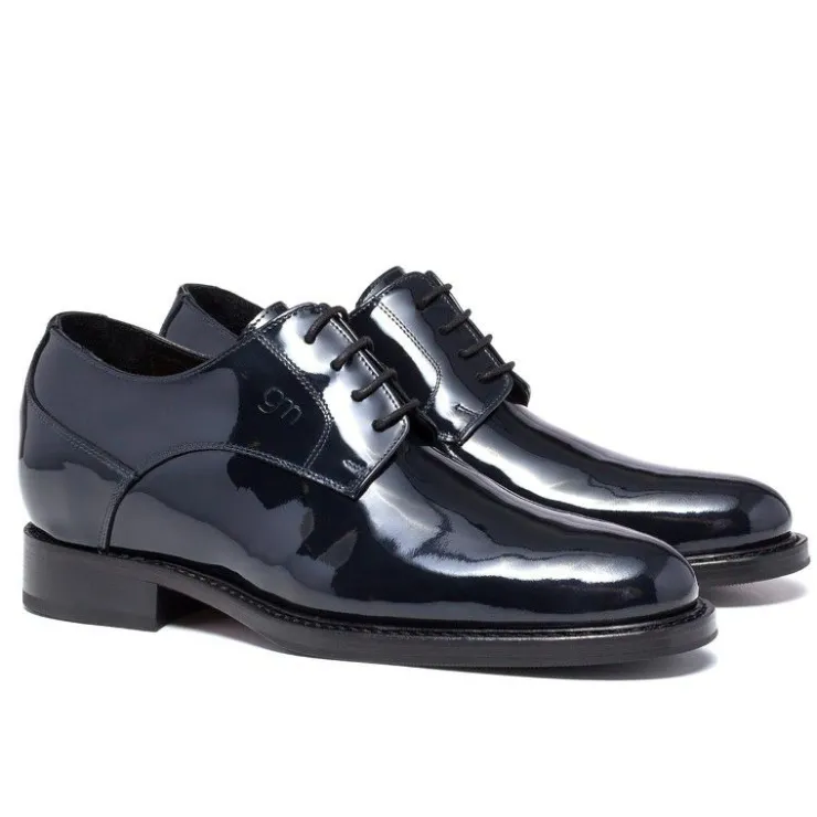 New Guido Maggi Via della Spiga Patent Calfskin Leather Shoes Black