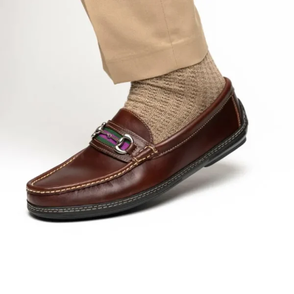 Discount Handsewn Shoe Co. Bit Stripe Driver Dark Brown DarkBrown