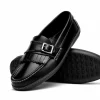 Cheap Handsewn Shoe Co. Fringe Monk Drivers Black