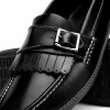 Cheap Handsewn Shoe Co. Fringe Monk Drivers Black