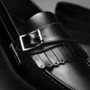 Cheap Handsewn Shoe Co. Fringe Monk Drivers Black