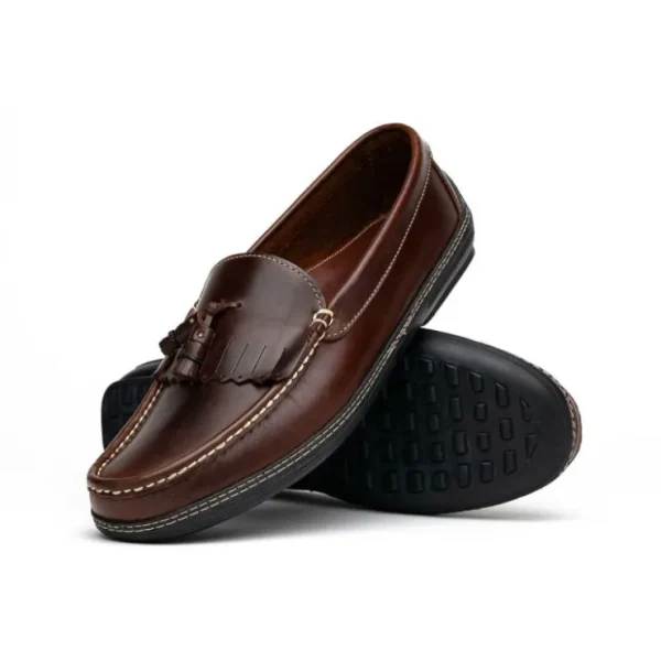 Best Handsewn Shoe Co. Fringe Tassel Driving Loafers Dark Brown DarkBrown