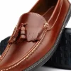 Best Handsewn Shoe Co. Fringe Tassel Driving Loafers Brown