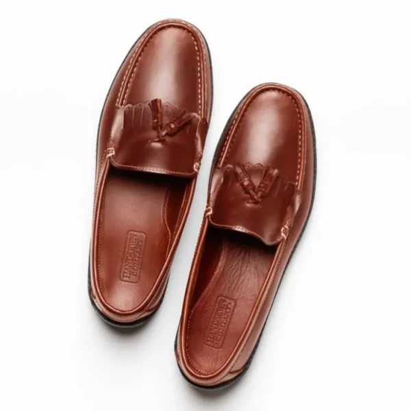 Best Handsewn Shoe Co. Fringe Tassel Driving Loafers Brown