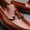 Best Handsewn Shoe Co. Fringe Tassel Driving Loafers Brown