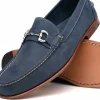 Outlet Handsewn Shoe Co. Nubuck Bit Loafers Navy