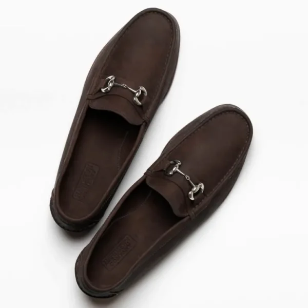 Sale Handsewn Shoe Co. Nubuck Bit Loafers Dark Brown DarkBrown