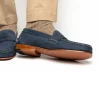 Fashion Handsewn Shoe Co. Nubuck Penny Loafers Navy