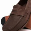 Fashion Handsewn Shoe Co. Nubuck Penny Loafers Brown DarkBrown