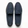 Fashion Handsewn Shoe Co. Nubuck Penny Loafers Navy