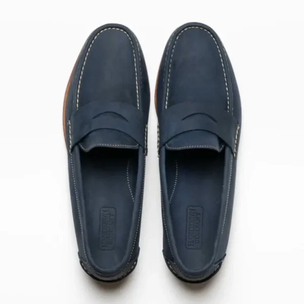 handsewn_shoe_co_nubuck_p_4-1.webp Fashion Handsewn Shoe Co. Nubuck Penny Loafers Navy