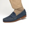 Fashion Handsewn Shoe Co. Nubuck Penny Loafers Navy