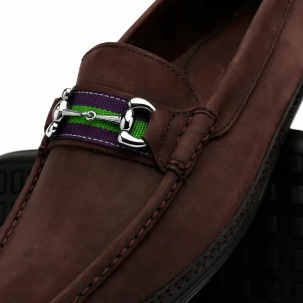 Best Sale Handsewn Shoe Co. Nubuck Stripe Loafers Dark Brown DarkBrown