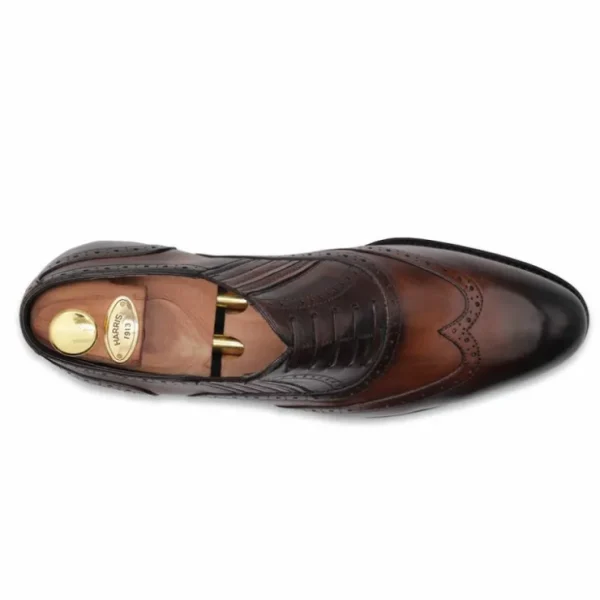 Store Harris Shoes 1913 Harris Firenze 1913 Brogue Detailing Slip-On Oxford Brown