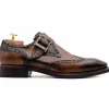 Best Harris Shoes 1913 Harris Firenze 1913 Calfskin Leather Single Buckle Shoes Brown